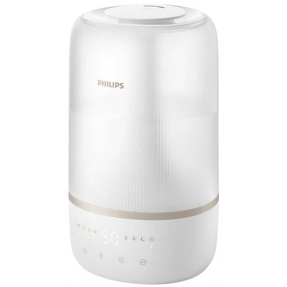 Зволожувач повітря Philips традиційне зволоження Series 1001, 41м2, 3л, 275мл/г, електр. кер-ння, режим сну, нічник, білий