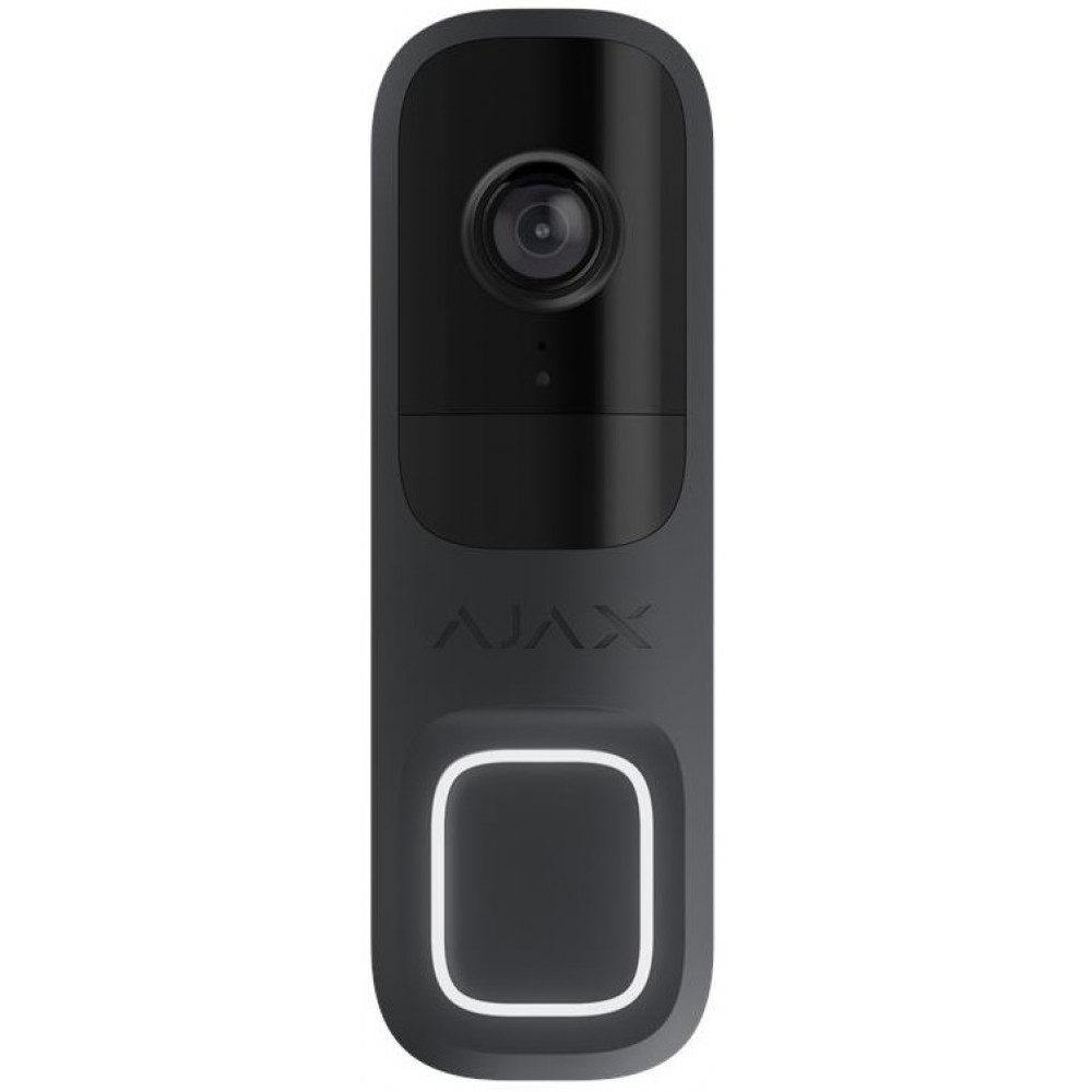 Відеодзвінок Ajax Doorbell, універсальне встановлення, 4 мп, 155° вертикальний 90° горизонтальний, іч 6м, дальнісь виявлення руху 4м, штучний інтелект, wi-fi, graphite