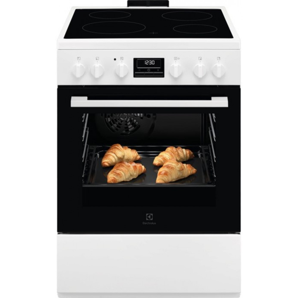 Плита Electrolux електрична склокерамічна, 58л, 60x60см, конвекція, пара, білий