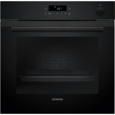 Духова шафа Siemens електрична, 71л, A+, пара, дисплей, конвекція, телескопічні напрямні, чорний