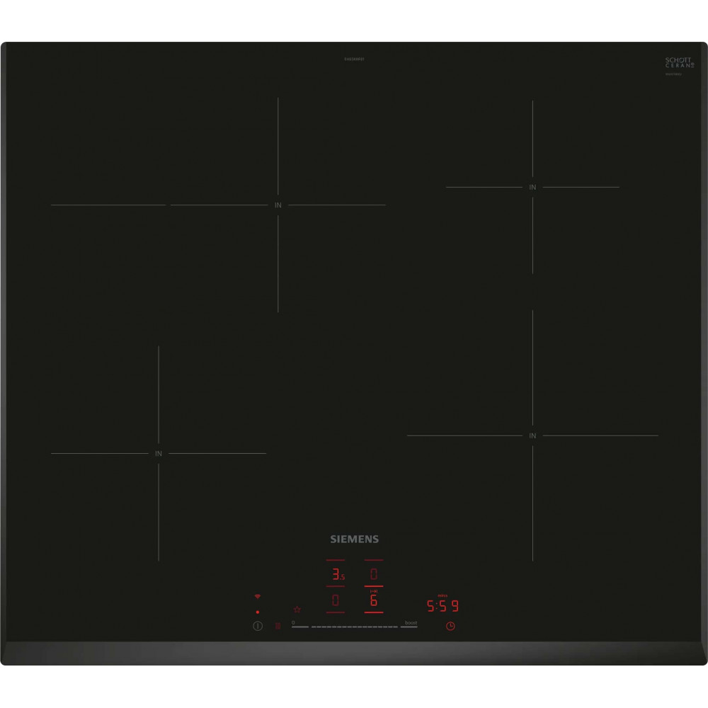 Варильна поверхня Siemens індукційна, 60см, розширена зона, чорний