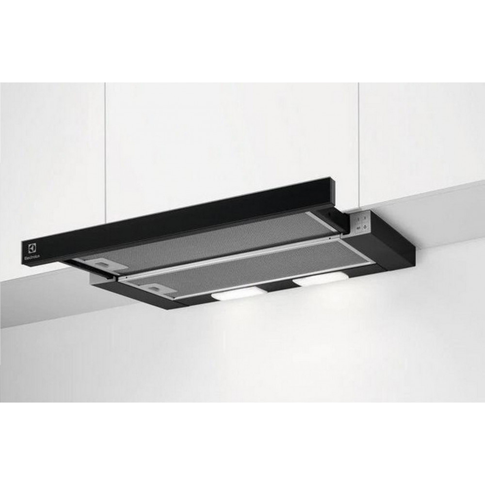 Витяжка Electrolux телескопічна, 59см, 410м.куб/год., чорний