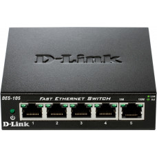 Комутатор D-Link DES-105/E 5xFE, Некерований, Метал