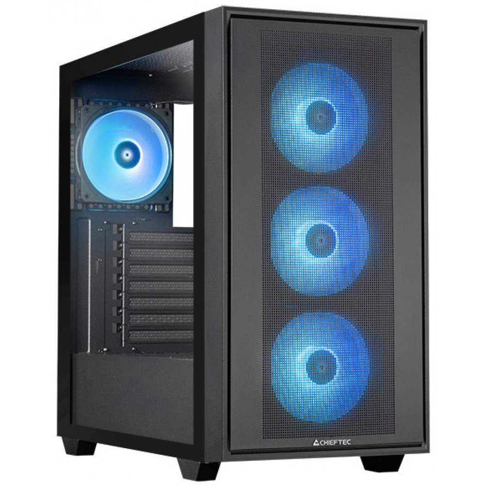 Корпус CHIEFTEC Gaming Hunter 3, без БЖ, 2xUSB3.0, 1xUSB3.2 Gen2 Type-C, 4x120мм ARGB, VGA 425мм, LCS ready, TG Side panel, EATX, чорний