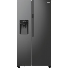 Холодильник SBS Gorenje, 179х70х92см, 2 двері, 376(190)л, А++, NF+, Інв., Зона св-ті, диспенсер, генератор льоду, Зовн. Диспл, чорний