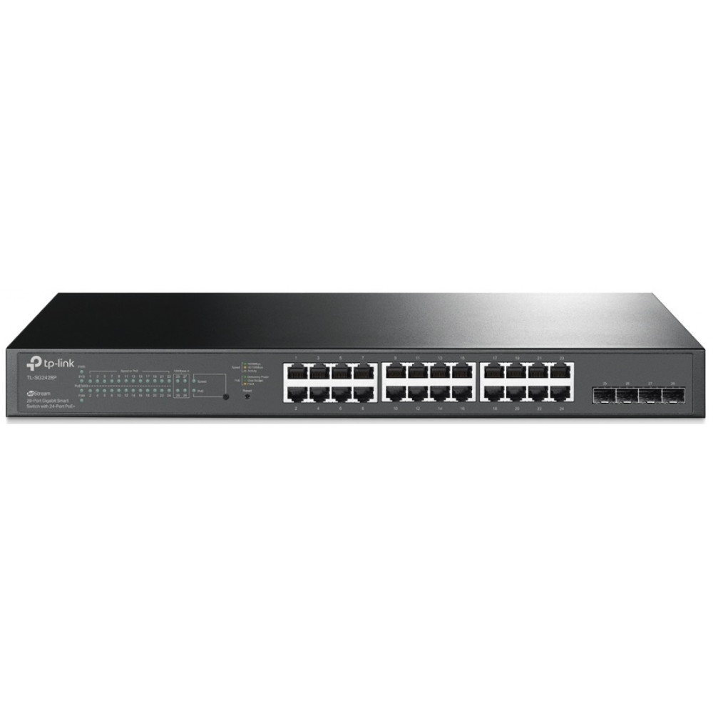 Комутатор TP-LINK SG2428P 24xGE (24xPoE), 4xSFP, 250Вт, WebSmart