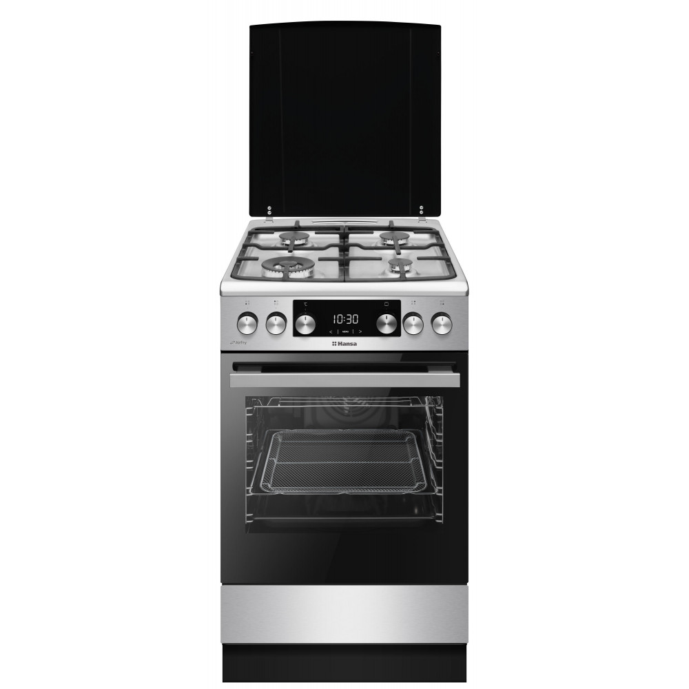 Плита Hansa комбінована, 65л, 50x60см, дисплей, конвекція, чавун, нерж
