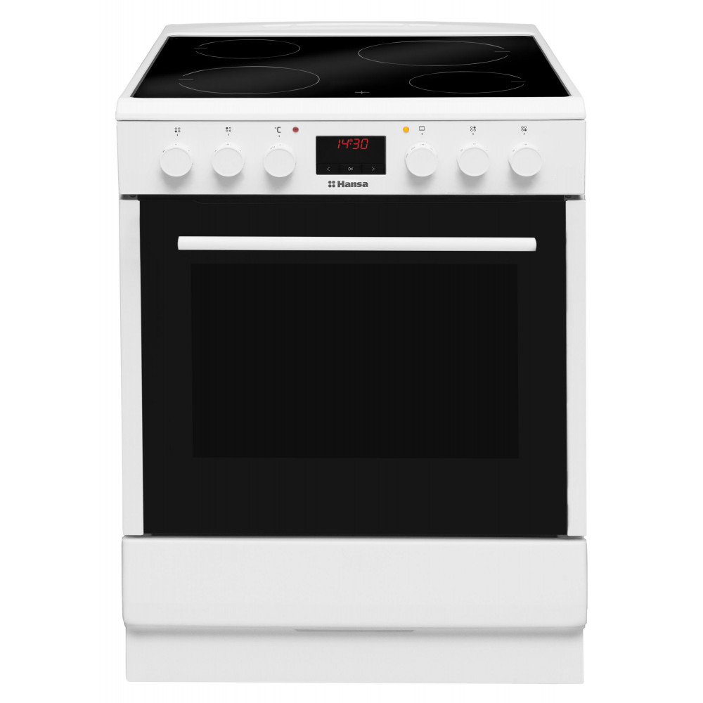 Плита Hansa електрична склокерамічна, 65л, 60x60см, дисплей, конвекція, білий