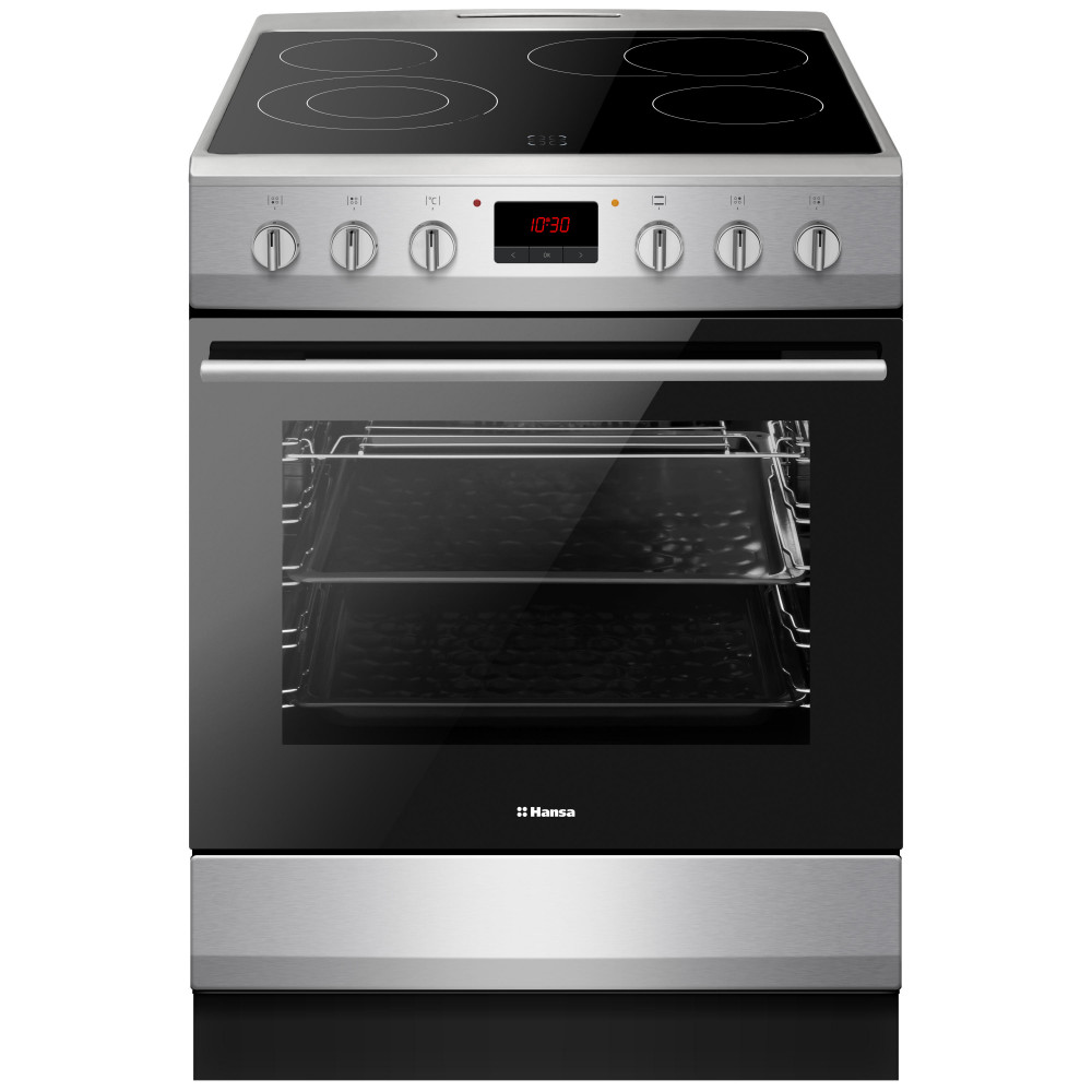 Плита Hansa електрична склокерамічна, 65л, 60x60см, дисплей, конвекція, нерж