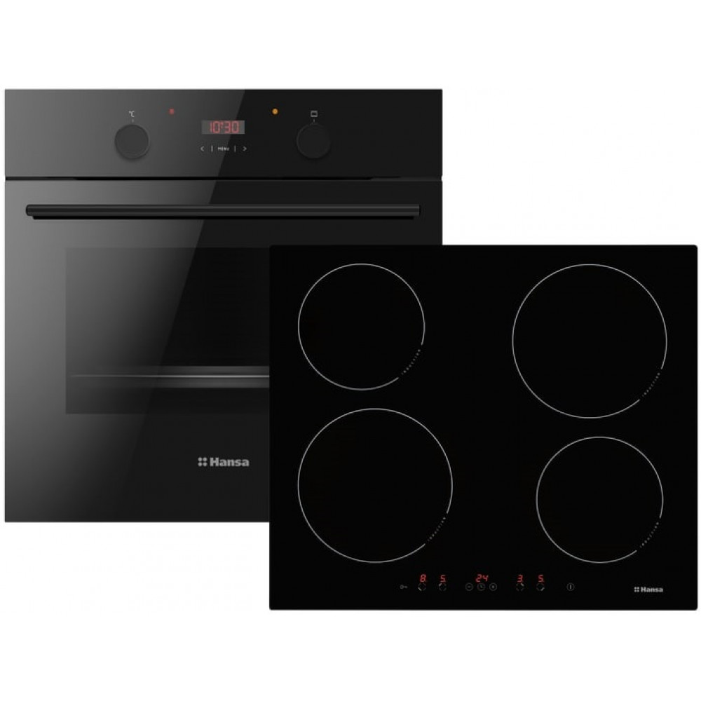 Комплект Hansa (духовка електрична + поверхня індукційна), чорний