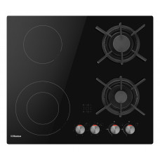 Варильна поверхня Hansa комбінована (2 газ + 2 електро), 59,2см, розширена зона, чавун, чорний