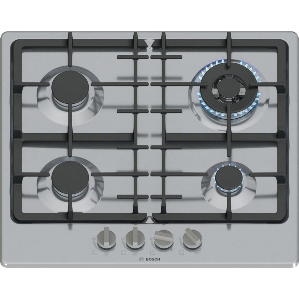 Варильна поверхня Bosch газова, 60см, чавун, WOK, нерж