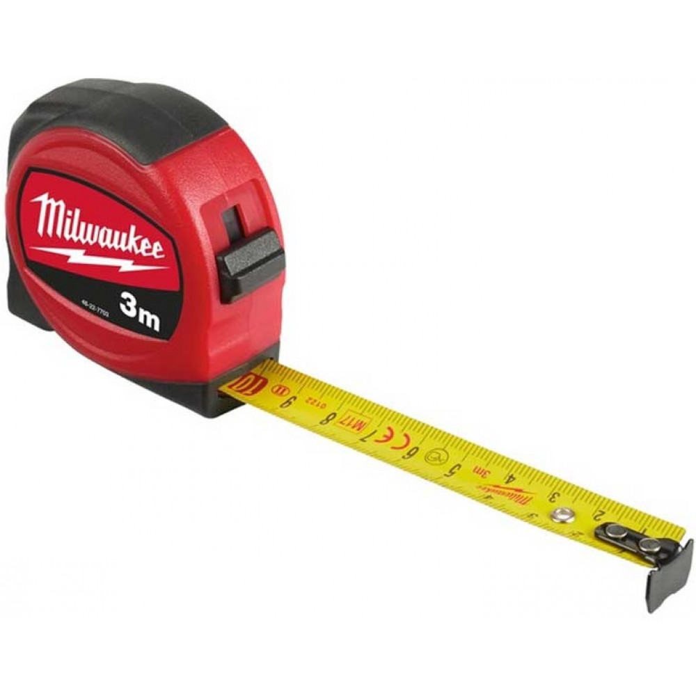 Рулетка Milwaukee, 3мх16мм, з фіксатором змотування, АБС-пластик