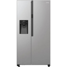 Холодильник SBS Gorenje, 179х70х92см, 2 двері, 376(190)л, А++, NF+, Інв., Зона св-ті, диспенсер, генератор льоду, Зовн. Диспл, нерж