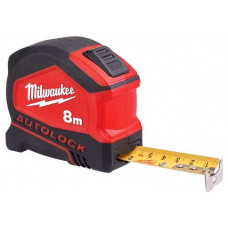 Рулетка Milwaukee Tape Measure Autolock, 8мх25мм, з фіксатором змотування, АБС-пластик