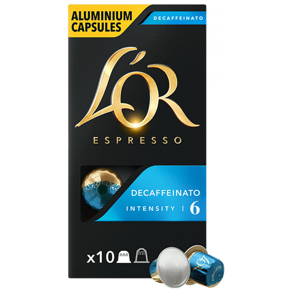 Кава L`OR капсули, Espresso Decaffeinato, арабіка, 10шт, Nespresso, без кофеїну