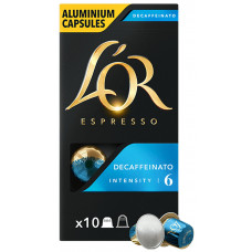 Кава L`OR капсули, Espresso Decaffeinato, арабіка, 10шт, Nespresso, без кофеїну