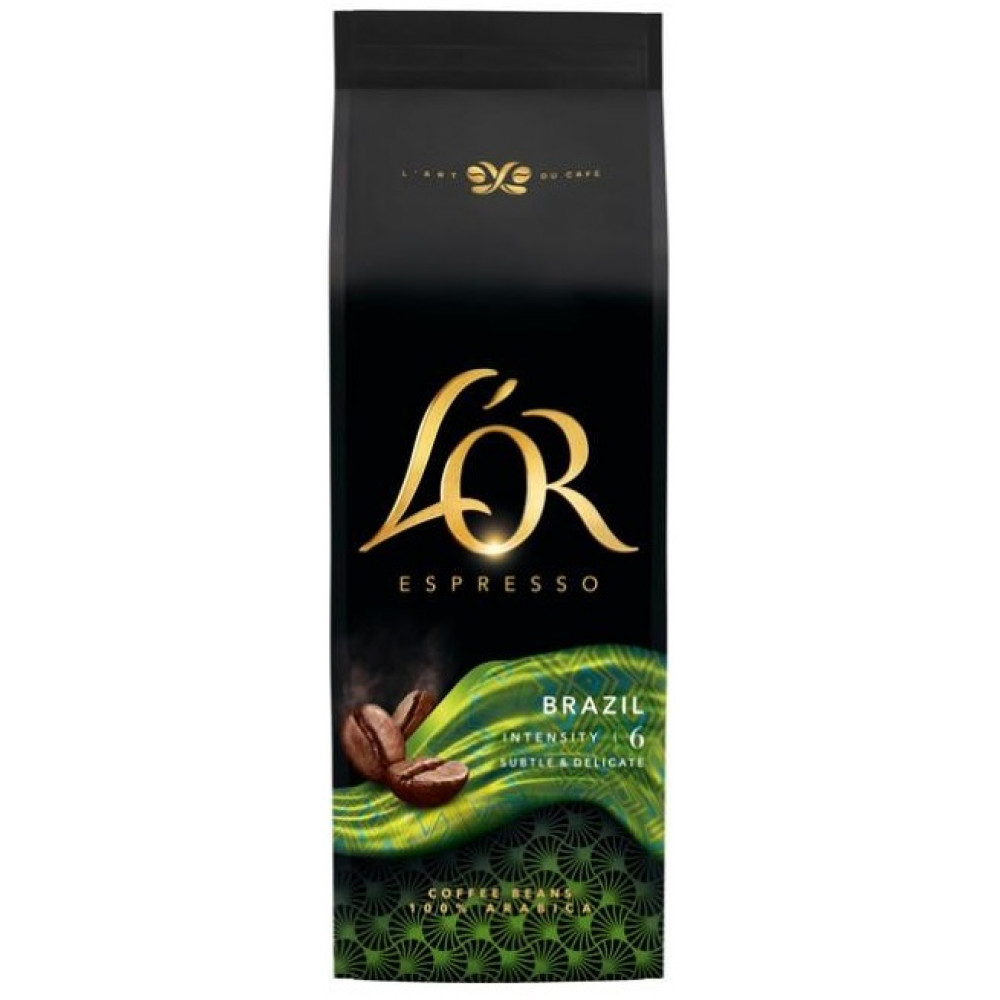 Кава L`OR зерна, 500г, Espresso Brazil, арабіка