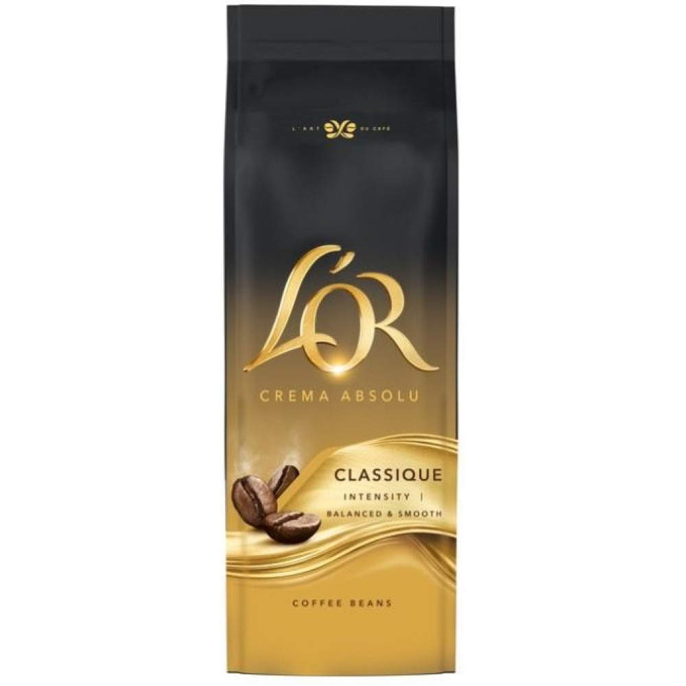 Кава L`OR зерна, 500г, Crema Absolute Classic, купаж арабіка/робуста