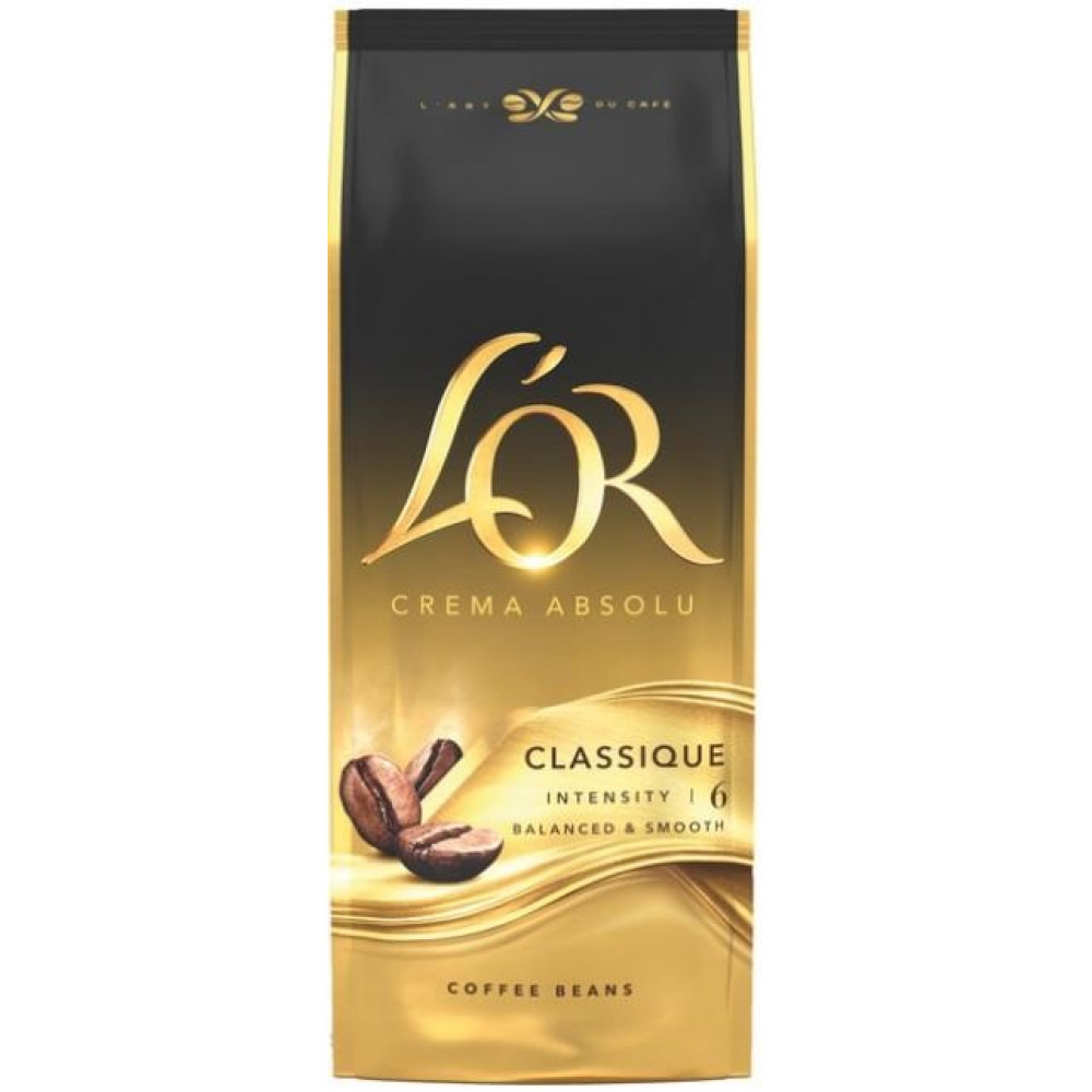 Кава L`OR зерна, 1000г, Crema Absolute Classic, купаж арабіка/робуста
