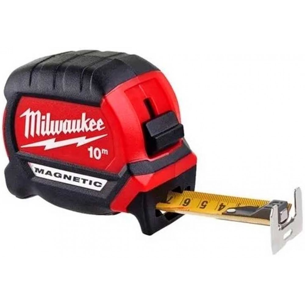 Рулетка Milwaukee Premium, 10мх27мм, з фіксатором змотування, АБС-пластик, магніт