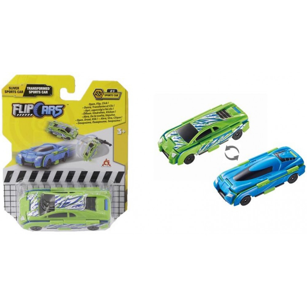 Машинка-трансформер Flip Cars 2в1 Спорткари, Спорткар уламок і Спорткар трансформер