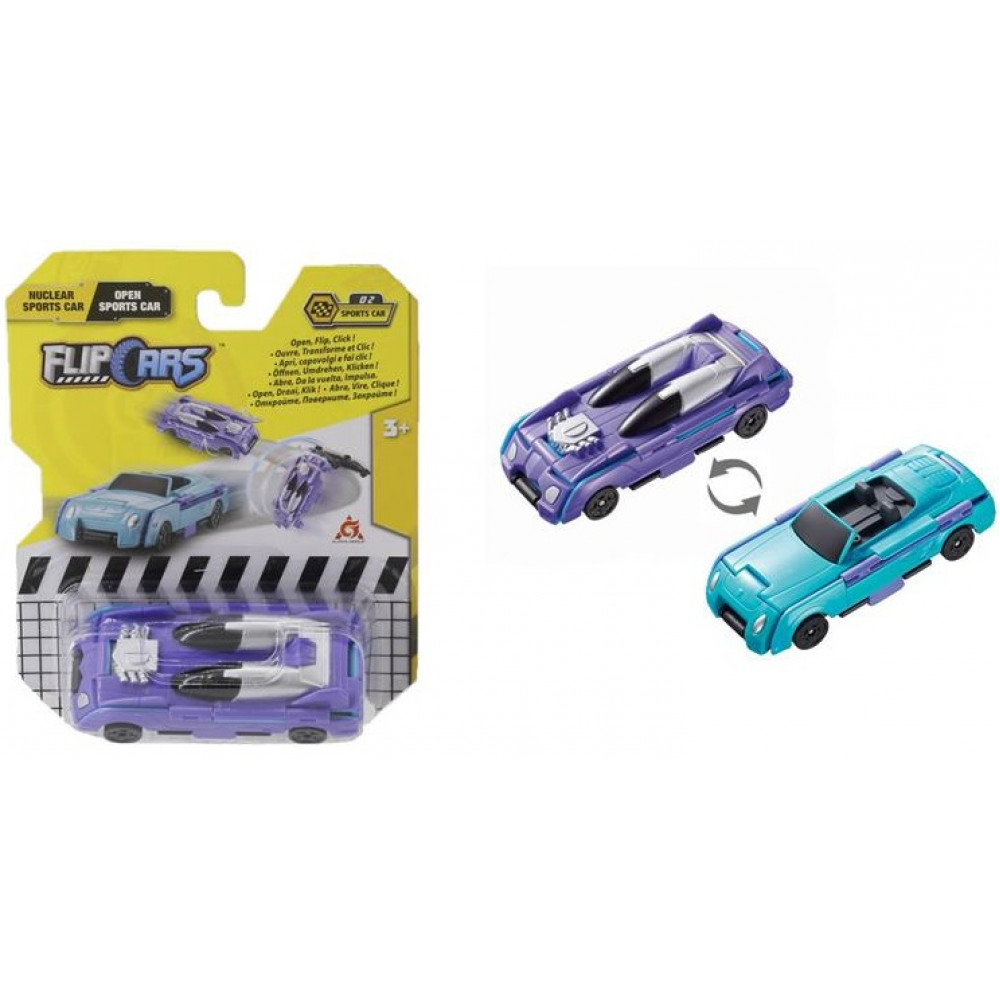 Машинка-трансформер Flip Cars 2в1 Спорткари, Атомний спорткар і Спорткар кабріолет