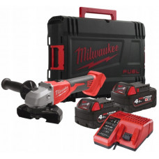 Шліфмашина кутова акумуляторна Milwaukee M18 BLSAG125X-402X 125мм 18В 2x4А·год ЗП М12-18С 11000об/хв 2.4кг кейс Шліфмашина кутова акумуляторна Milwaukee M18 BLSAG125X-402X 125мм 18В 2x4А·год ЗП М12-18С 11000об/хв 2.4кг кейс