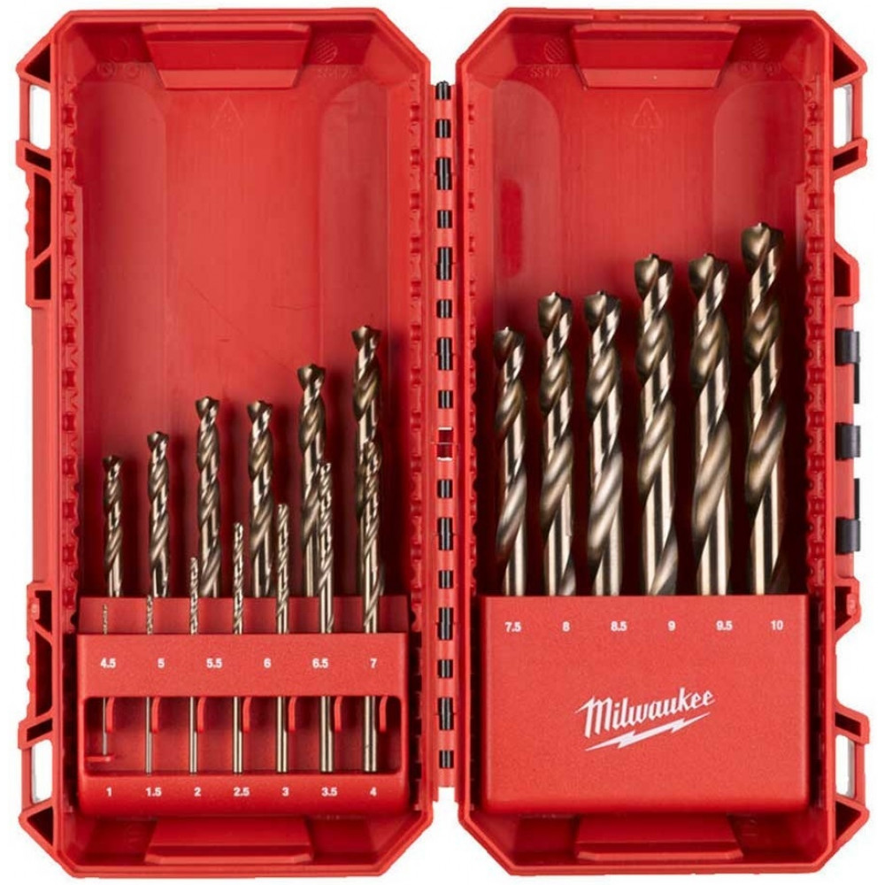 Набір свердел по металу Milwaukee HSS-Co, 19 шт, 1-10мм, кейс
