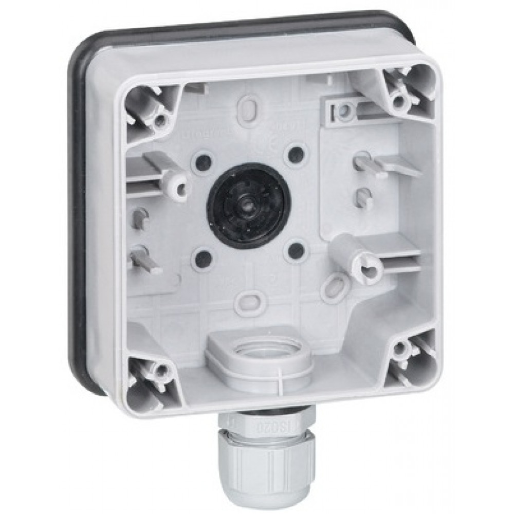 Коробка Legrand Mosaic Plexo, для 1 модуля, IP66, сірий