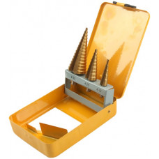 Набір свердел по металу Tolsen, східчасті, 3шт, 4-32мм, кейс Набір свердел по металу Tolsen, східчасті, 3шт, 4-32мм, кейс