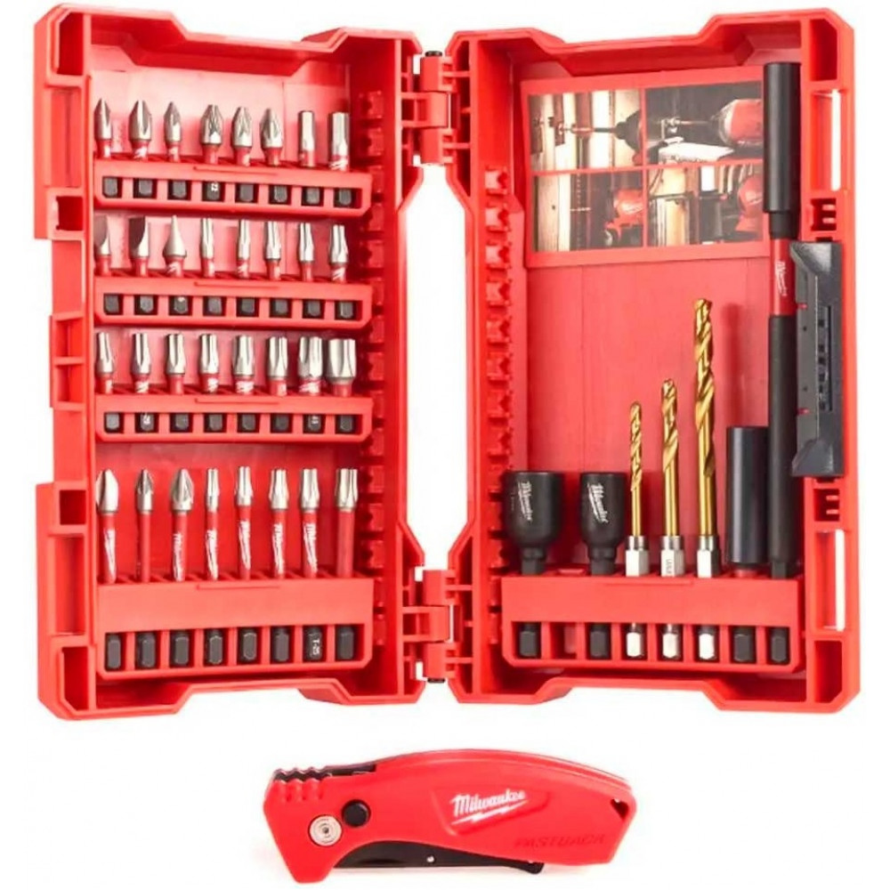 Набір біт і свердел + ніжFASTBACK Milwaukee 40 предметів кейс