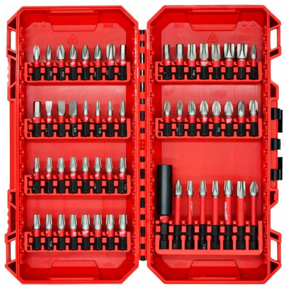 Біти Milwaukee Shockwave, набір 56шт, сталь, кейс