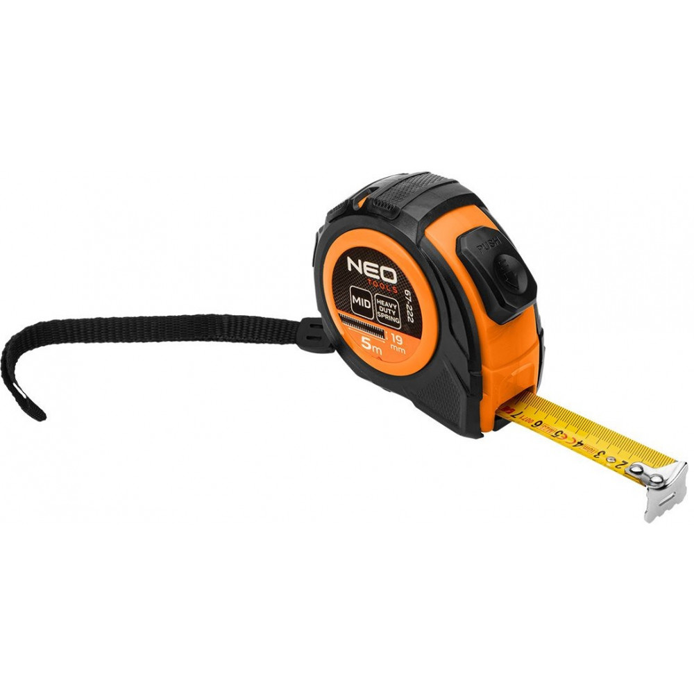 Рулетка Neo Tools, 5мx19мм, з фіксатором змотування