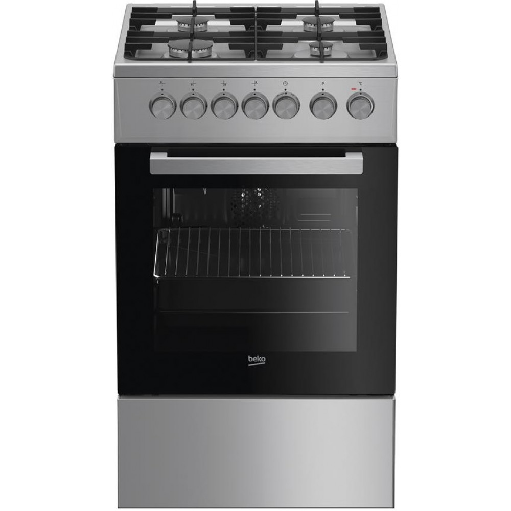 Плита Beko комбінована, 55л, 50x60см, для зрідженого газу, конвекція, чавун, нерж