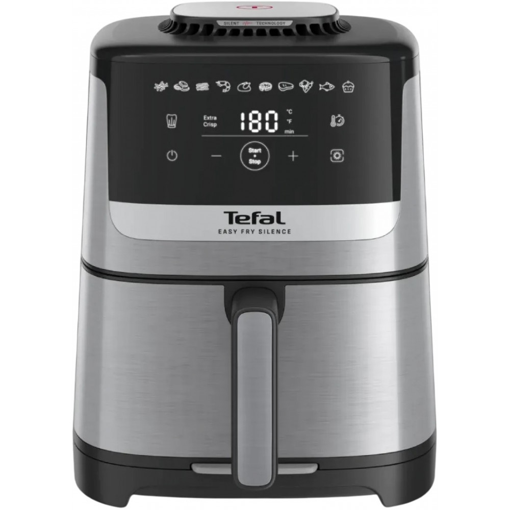 Мультипіч Tefal Easy Fry Silence, 1670Вт, чаша-5л, сенсорне керув., 10 програм, пластик, нерж. сталь-чорний