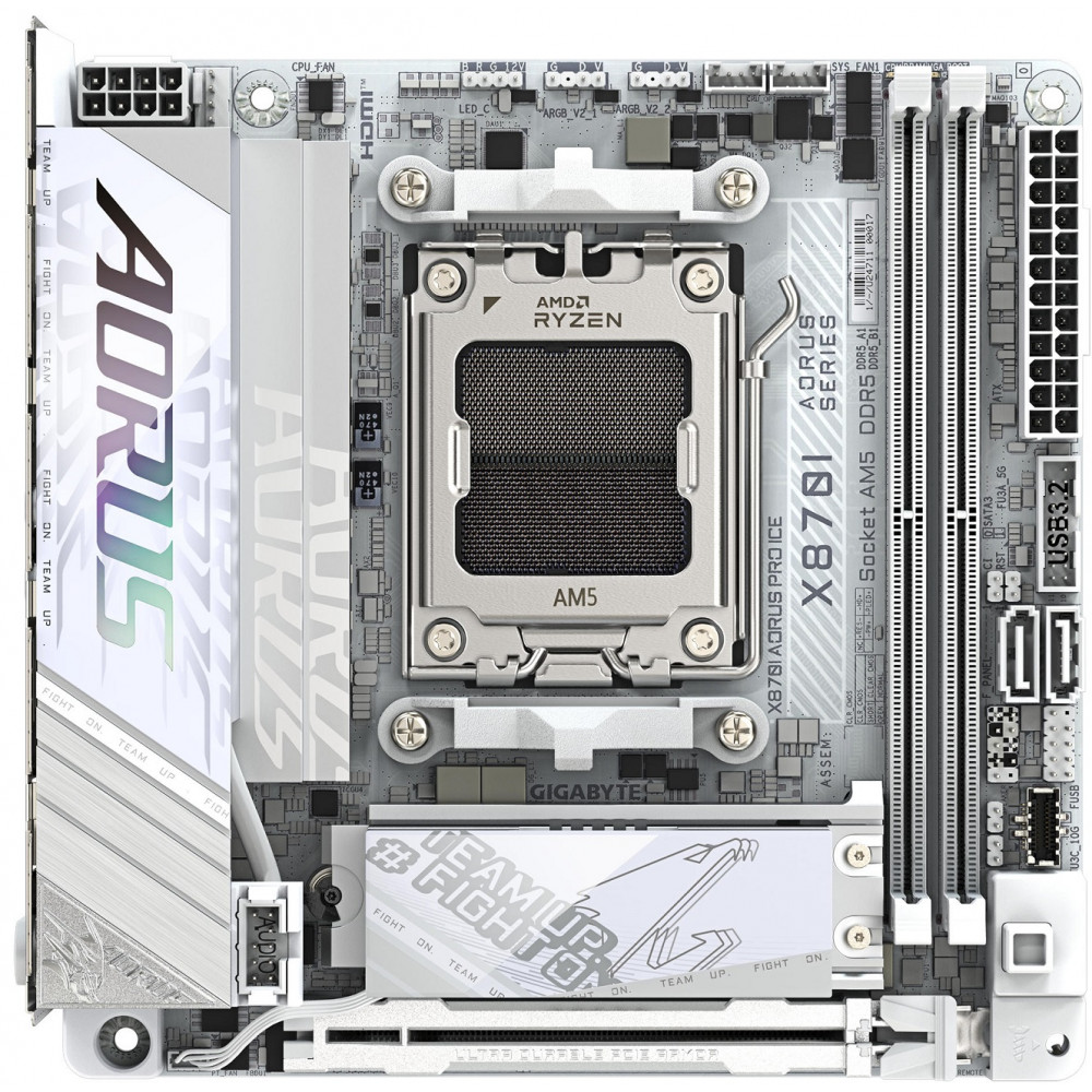Материнська плата GIGABYTE X870I AORUS PRO ICE sAM5 X870I AORUS PRO ICE 2xDDR5 M.2 Wi-Fi BT HDMI Type-C ATX