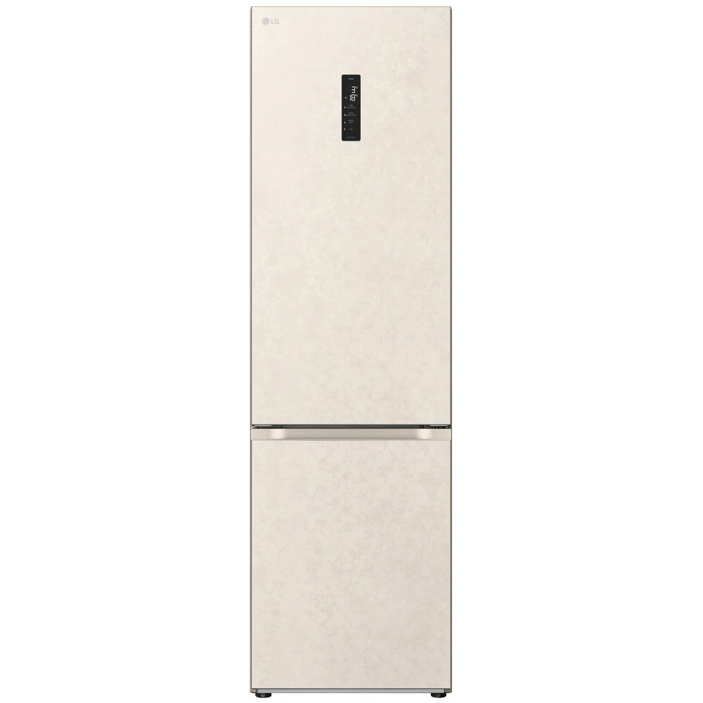 Холодильник LG з нижн. мороз., 203x60х68, холод.відд.-277л, мороз.відд.-110л, 2дв., А++, NF, інв., диспл зовн., Fresh Сonverter, Metal Fresh, бежевий