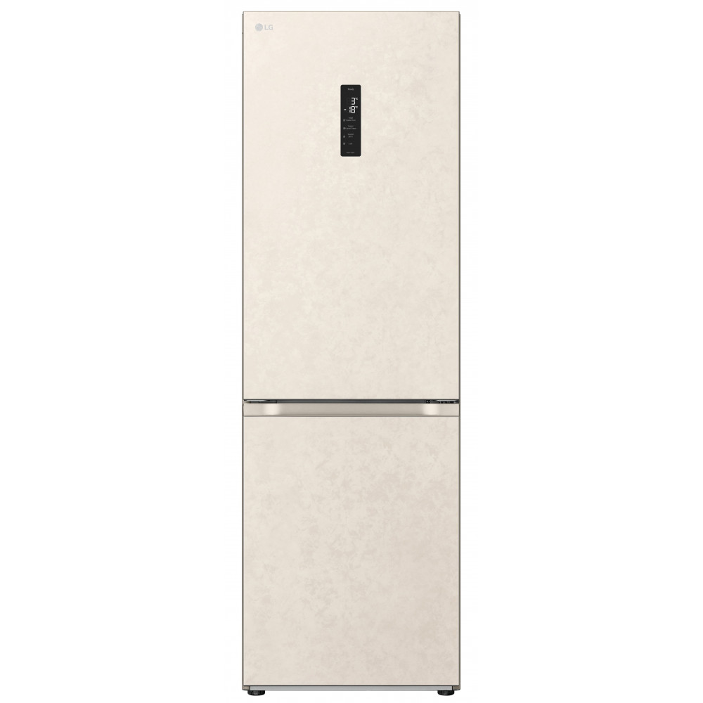 Холодильник LG з нижн. мороз., 186x60х68, холод.відд.-234л, мороз.відд.-110л, 2дв., А++, NF, інв., диспл зовн., Fresh Сonverter, Metal Fresh, бежевий