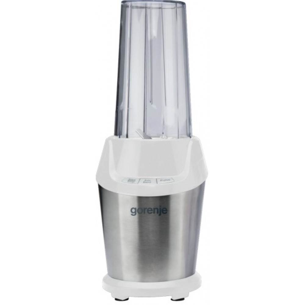 Блендер Gorenje стаціонарний 1000Вт, чаша-750мл, подрібнювач, білий-нерж