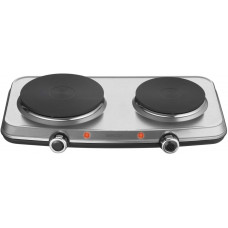 Плитка настільна Sencor електрична, комфорок - 2 на 1.5кВт + 1кВт, 15 і 18 см, керування - мех., нерж. сталь