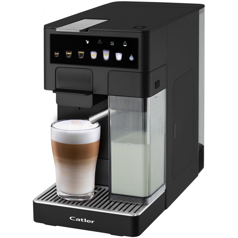 Кавоварка Catler капсульна Renzo 1.6л, капсули, мелена кава, сенсорне керування, автоматичний капучинатор, чорний