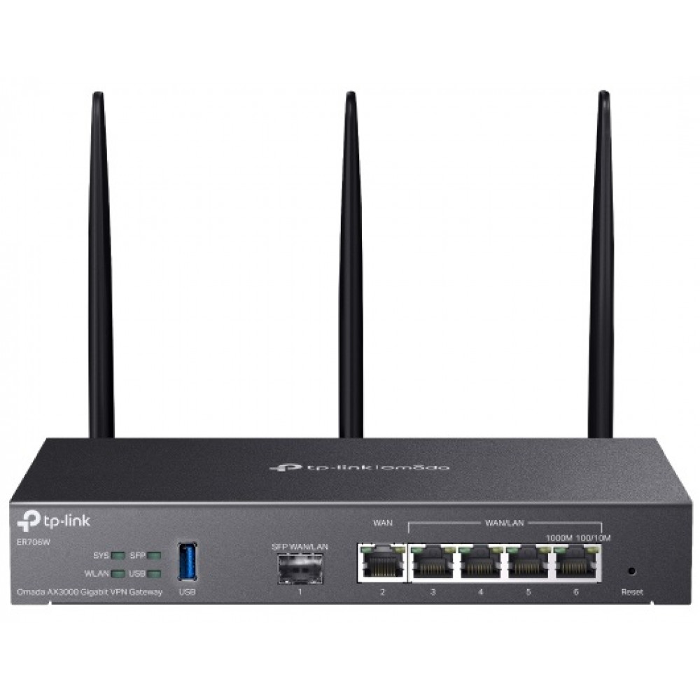 Мультисервісний Маршрутизатор TP-LINK ER706W AX3000 4xGE LAN/WAN, 1xGE WAN, 1xSFP, 1xUSB3.0