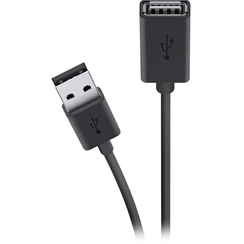 Кабель USB-A > USB-AF заряджання/синхронізації Belkin 1.8м, чорний