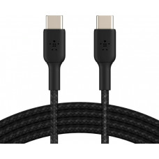 Кабель USB-C > USB-C заряджання/синхронізації Belkin 1м, 60Вт, Type-C, плетений, чорний