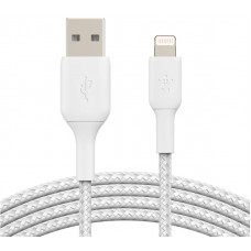 Кабель USB-A > Lightning заряджання/синхронізації Belkin 1м, 12Вт, плетений, білий