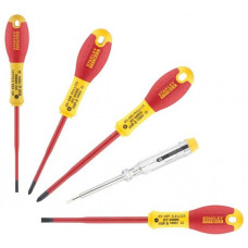 Викрутка Stanley FatMax набір 7шт, для робіт під напругою 1000В, прямий шліц 3.5х75мм/ 5.5х150мм, викрутки під шліц Philips Ph1x100/ Ph2x125 Викрутка Stanley FatMax набір 7шт, для робіт під напругою 1000В, прямий шліц 3.5х75мм/ 5.5х150мм, викрутки під шліц Philips Ph1x100/ Ph2x125