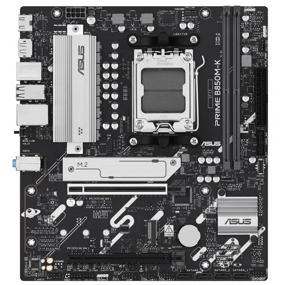 Материнcька плата ASUS PRIME B850M-K sAM5 B850 4xDDR5 M.2 HDMI DP mATX