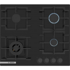 Варильна поверхня Bosch газова на склі, 60см, чавун, чорний