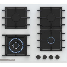 Варильна поверхня Bosch газова на склі, 60см, чавун, білий